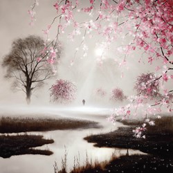 Through Blossom Fields II by John Waterhouse - Limited Edition on Paper sized 14x14 inches. Available from Whitewall Galleries